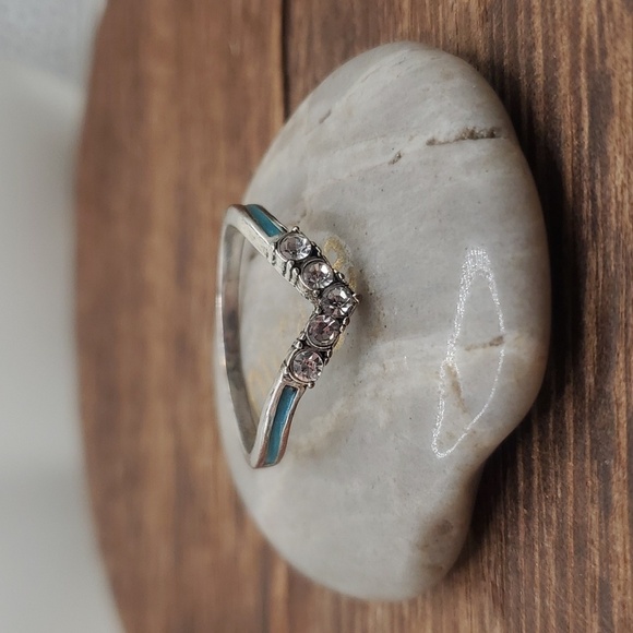 Sterling size 9 ring enhancer R335 southern blue Belle - Picture 1 of 2